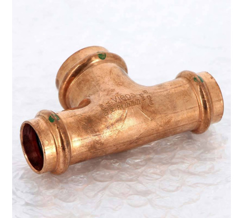 Тройник пресс медный Viega Profipress 22x28x22 мм 322687