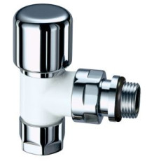 Вентиль термостатический угловой FAR TopFAR TOP LINE 1/2 M24x19 EPDM серебро-белая эмаль FL 0109 12P