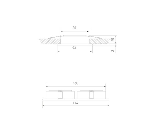 Встраиваемый точечный светильник 1051/2 BK черный