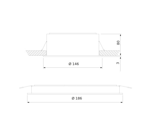 Встраиваемый точечный светодиодный светильник 9923 LED 20W 4200K белый/черный