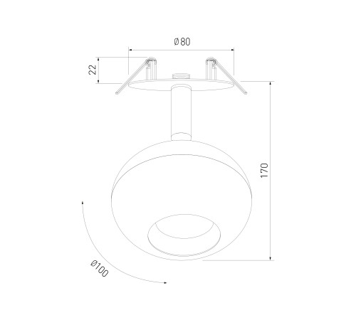 Встраиваемый точечный светодиодный светильник 9926 LED 12W 4200K белый