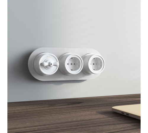 Выключатель на 4 положения двухклавишный белый ретро W5620001