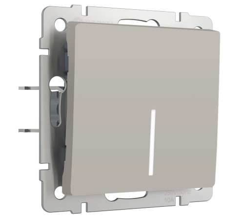 Выключатель одноклавишный проходной с подсветкой (дымчатый) W1212104