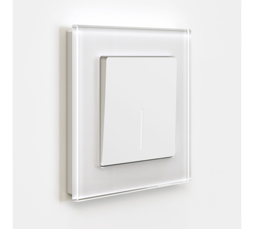 Выключатель одноклавишный с подсветкой (белый матовый) W1110161