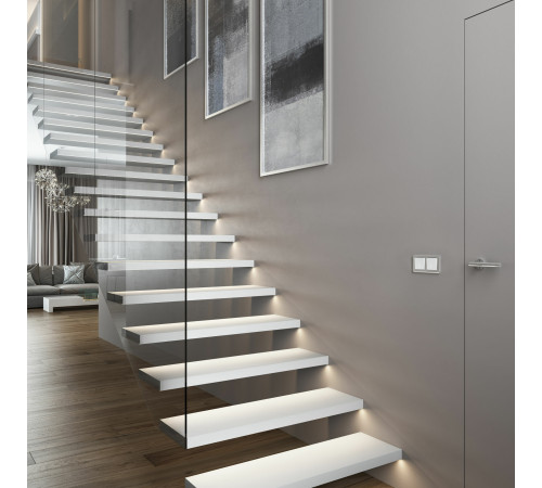 Выключатель одноклавишный с подсветкой (белый матовый) W1110161