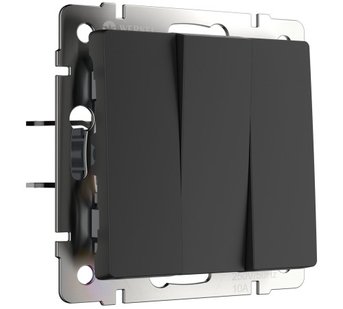 Выключатель трехклавишный (черный матовый) W1130008