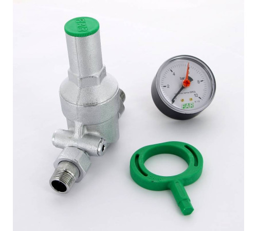 Редуктор давления хромированный FAR 1/2 НР-НР с манометром FA 2815 12