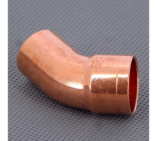 Угол медный 45 градусов однораструбный под пайку Viega 22 мм 100605