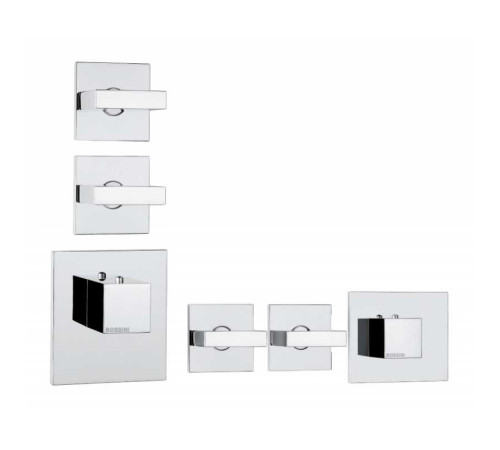 Смеситель для душа термостатический Bossini Rectangular High-Flow внешняя часть хром Z033203.030