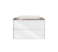 Тумба под раковину Kerama Marazzi PLAZA Modern 80 подвесная 2 ящика белая PLB.M.80.2\WHT