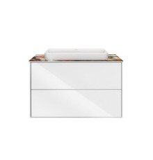 Тумба под раковину Kerama Marazzi PLAZA Modern 80 подвесная 2 ящика белая PLB.M.80.2\WHT