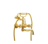 Смеситель для ванны Boheme Camelia с душевым комплектом золото глянцевое 293-Camelia