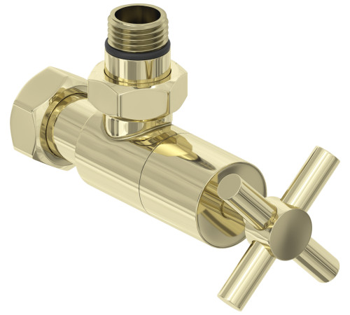 Вентиль регулировки температуры угловой Сунержа Крест G 1/2 HP - G 3/4 НГ шампань глянец 020-1408-1234