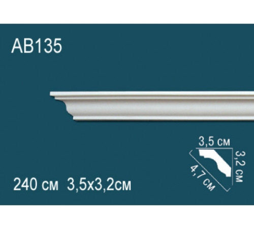 Карниз потолочный полиуретановый Perfect 110x110x2000 мм AB135