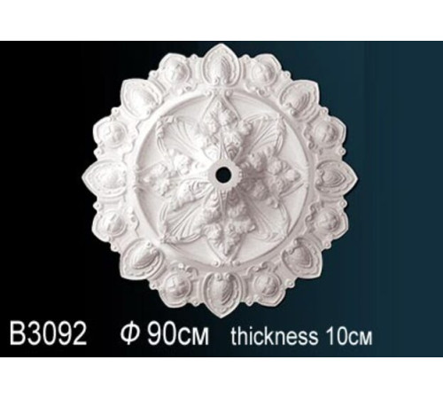 Розетка потолочная под люстру Perfect B3092 полиуретановая с орнаментом 592 мм B3092