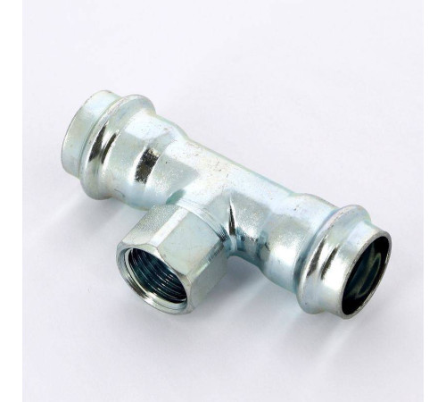 Тройник пресс-ВР оцинкованная сталь Viega Prestabo 22х1/2х22 мм 558901