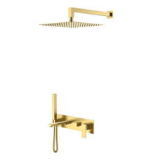 Смеситель для ванны встраиваемый Boheme Qubic 42x18.8x10 см золото матовое 474-MG