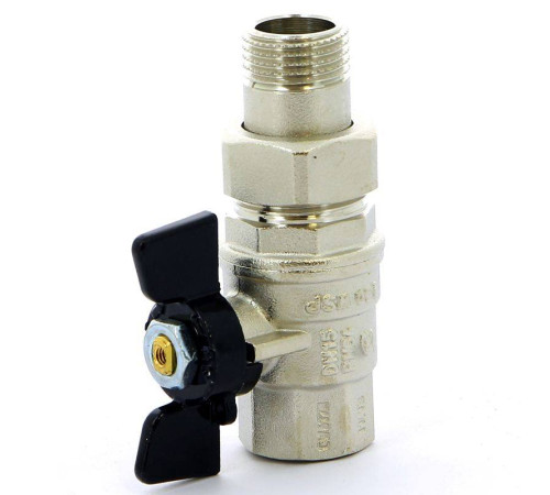 Кран шаровой Bugatti Oregon 1/2 НВ со сгоном бабочка 03220027