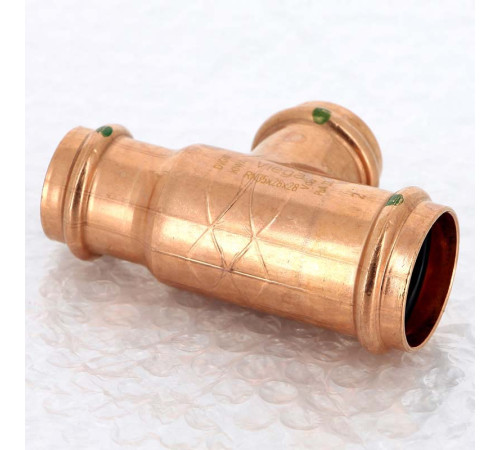 Тройник пресс медный Viega Profipress 35x28x28 мм 324896