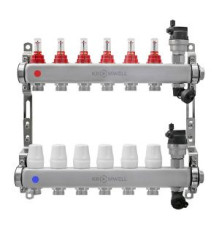 Блок коллекторный Kromwell 1 из нержавеющей стали с расходомерами 6 выходов 3/4 EK KW.SM6000665