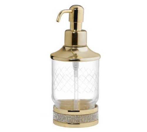 Дозатор для жидкого мыла Boheme Royal Cristal настольный золото черный кристалл 10929-G-B
