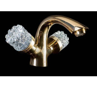 Смеситель для раковины Boheme Crystal золото 291-CRST