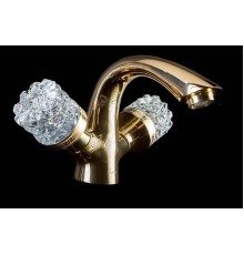 Смеситель для раковины Boheme Crystal золото 291-CRST