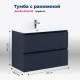 Тумба с раковиной Aquanet Джейн 90 маренго раковина Flat 00332538
