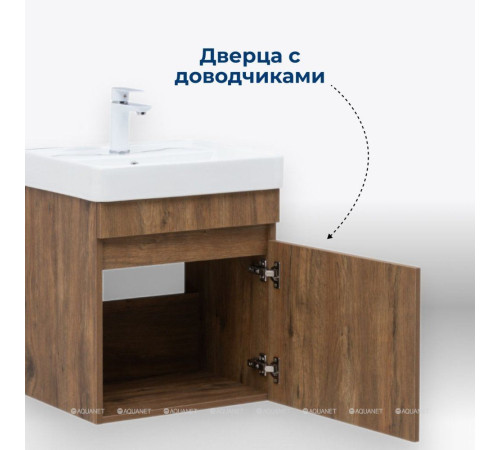 Тумба с раковиной Aquanet Оптима 50 дуб рустикальный 00345347