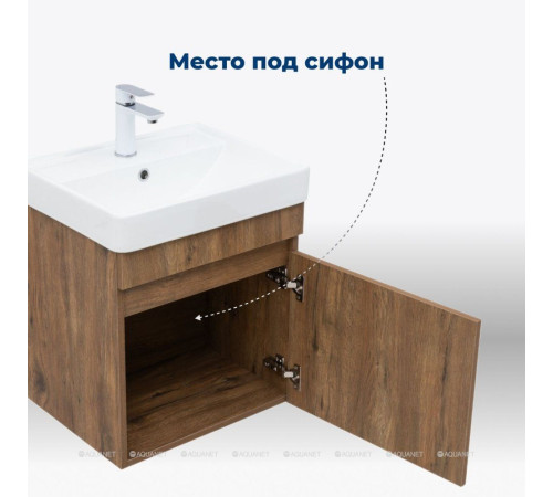 Тумба с раковиной Aquanet Оптима 50 дуб рустикальный 00345347