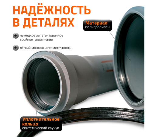 Труба канализационная внутренняя Ostendorf HTEM DN 90 3000 мм 114070