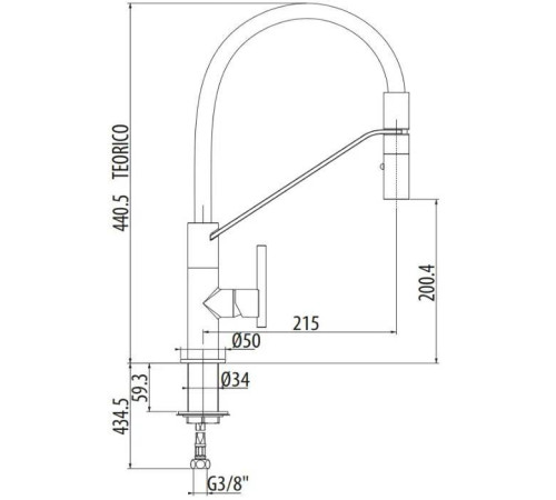 Смеситель для кухни Gattoni Linea 34 хром 0715/PCC0