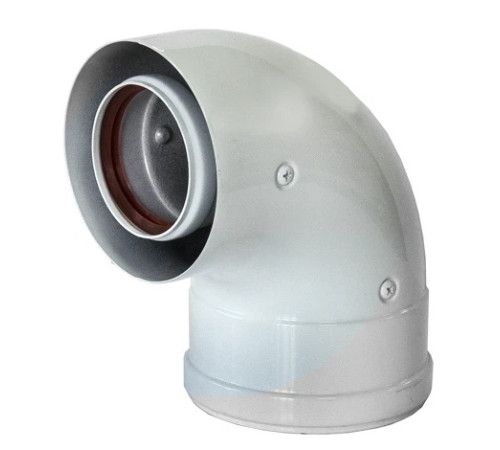 Отвод коаксиальный ZOTA 90° 60/100 мм 00-00002155