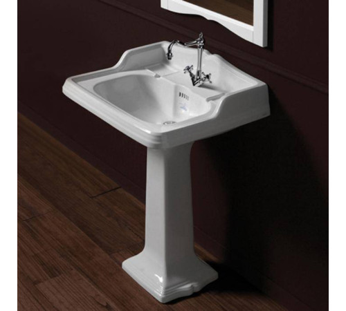 Раковина SIMAS Arcade 68х54 см 1 отверстие с пьедесталом белая AR824bi*1/AR805bi