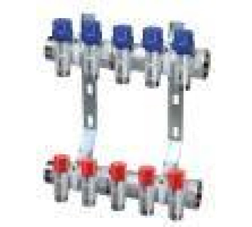 Коллекторный узел FAR 1 1/4 2 выхода M24x19 с терморегулирующими и запорными вентилями FK 3929 C11402