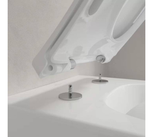 Унитаз подвесной Villeroy & Boch Venticello безободковый с сиденьем SlimSeat микролифт CeramicPlus 4611RSR1