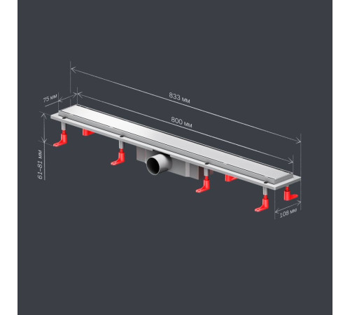 Трап для душа линейный AM.PM PrimeFlow универсальный затвор Tile 80 см W02SC-U11-080-04SB
