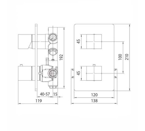Термостат для душа Bossini Cube встраиваемый черный матовый Z00061.073