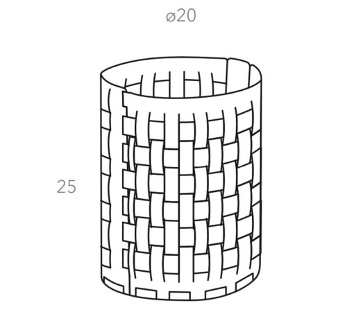 Корзина ADJ Bottega D20xH25 см цвет черный/серый 1525.01/03