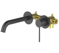 Смеситель для раковины настенный на 2 отверстия Timo Saona черный 2372/03SM