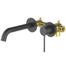 Смеситель для раковины настенный на 2 отверстия Timo Saona черный 2372/03SM
