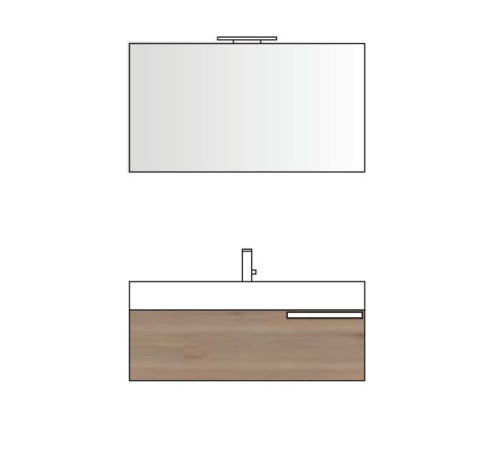 Тумба подвесная для раковины BMT Mercury 1000х450х300 мм 1 ящик белый глянцевый 934 109 MDE 01 050