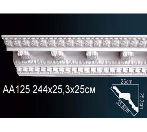 Карниз потолочный Perfect AA125 полиуретановый с рисунком AA125
