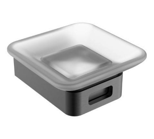 Мыльница подвесная Boheme Q квадратная оружейная сталь 10943-GM