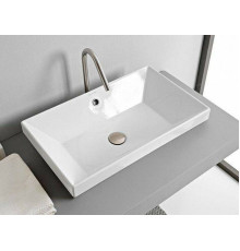 Раковина накладная Scarabeo Teorema 2.0 60x36 см без отверстия для смесителя белая 5131