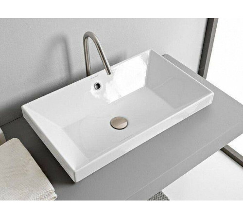 Раковина накладная Scarabeo Teorema 2.0 60x36 см без отверстия для смесителя белая 5131