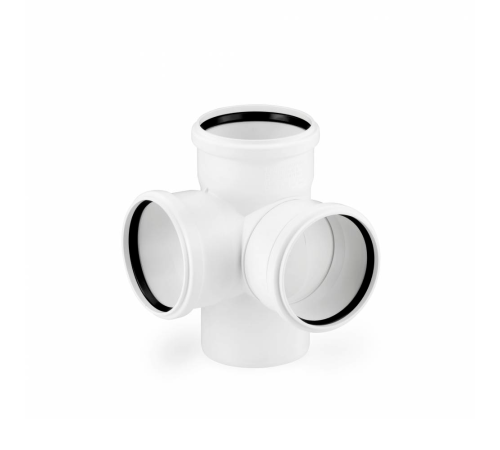 Крестовина двухплоскостная REHAU RAUPIANO PLUS 110/110/110/87° 11215641003 RAL 9003