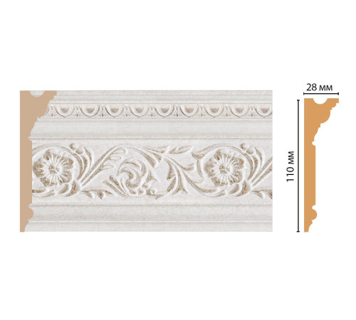 Плинтус потолочный DECOMASTER D225-19D ДМ 110х29х2400 мм D225-19D ДМ