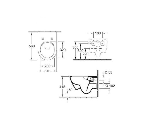 Унитаз подвесной Villeroy & Boch Subway 2.0 безободковый с сиденьем SlimSeat микролифт 5614R201