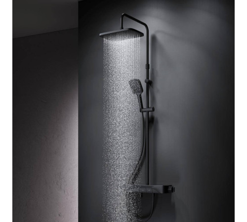 Душевая система со смесителем-полкой для ванны AM.PM Func матовый черный F078F722